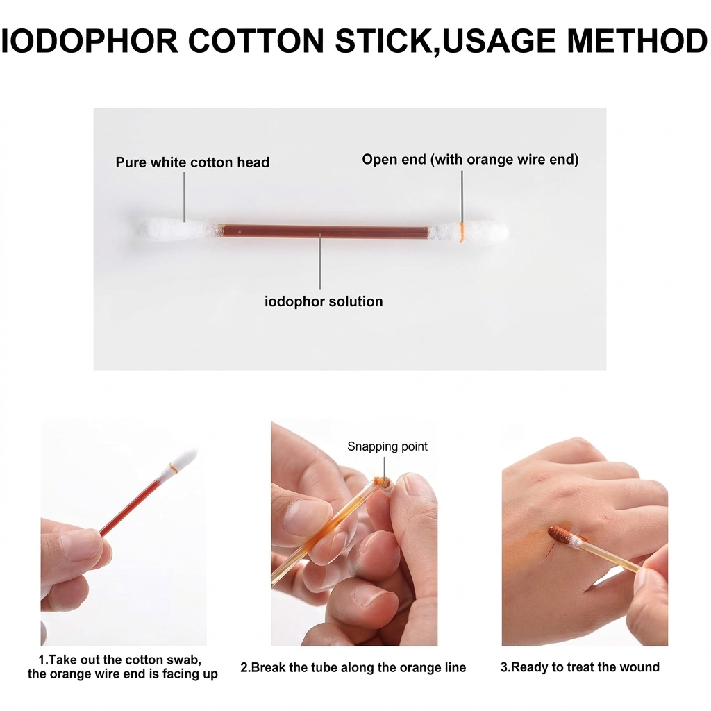 Disposable Iodine Cotton Swabs