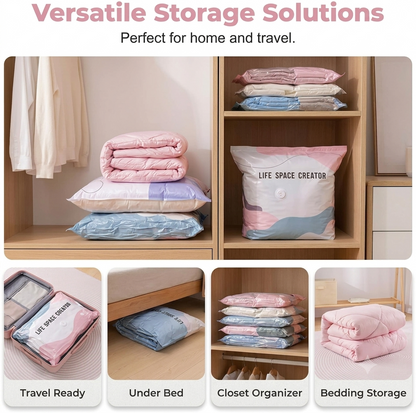 No-Pump 3D Vacuum Storage Bags for Clothes, Comforters and Blankets
