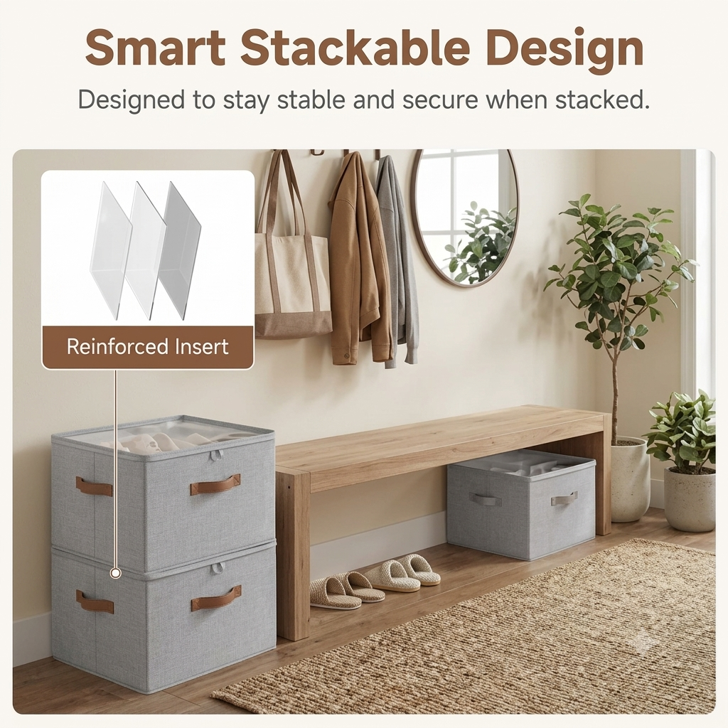 Foldable Shoe Organizer for Closet with Adjustable Dividers