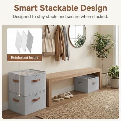 Foldable Shoe Organizer for Closet with Adjustable Dividers