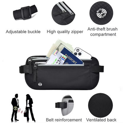 🎒 Unisex Travel Sling Bag - Invisible Waterproof Anti-Theft Waist Bag for Passport, Money & Mobile Phone