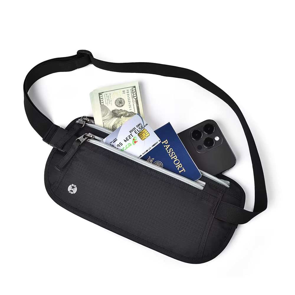 🎒 Unisex Travel Sling Bag - Invisible Waterproof Anti-Theft Waist Bag for Passport, Money & Mobile Phone