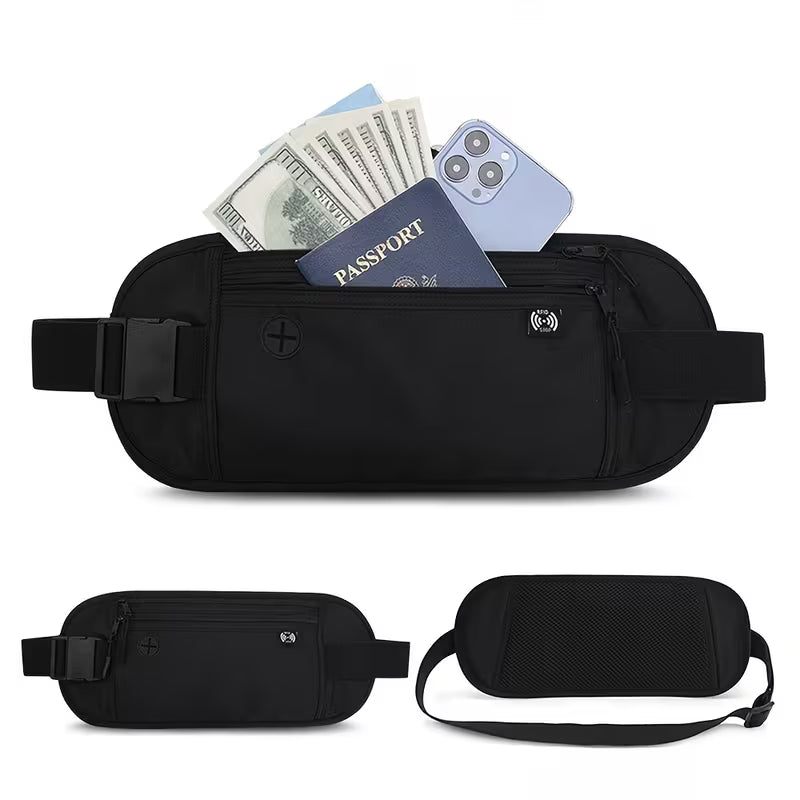 🎒 Unisex Travel Sling Bag - Invisible Waterproof Anti-Theft Waist Bag for Passport, Money & Mobile Phone