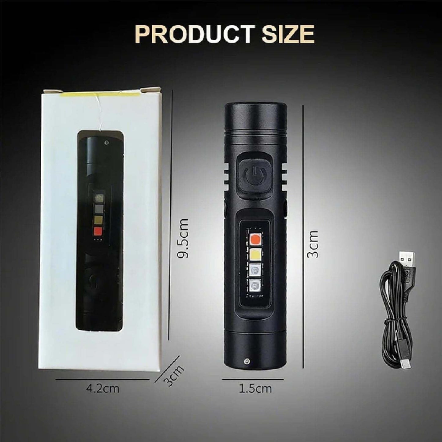 Multifunctional Mini Flashlight Keychain Made of Aluminum Alloy (8 Light modes)