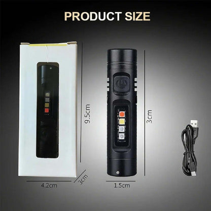 Multifunctional Mini Flashlight Keychain Made of Aluminum Alloy (8 Light modes)