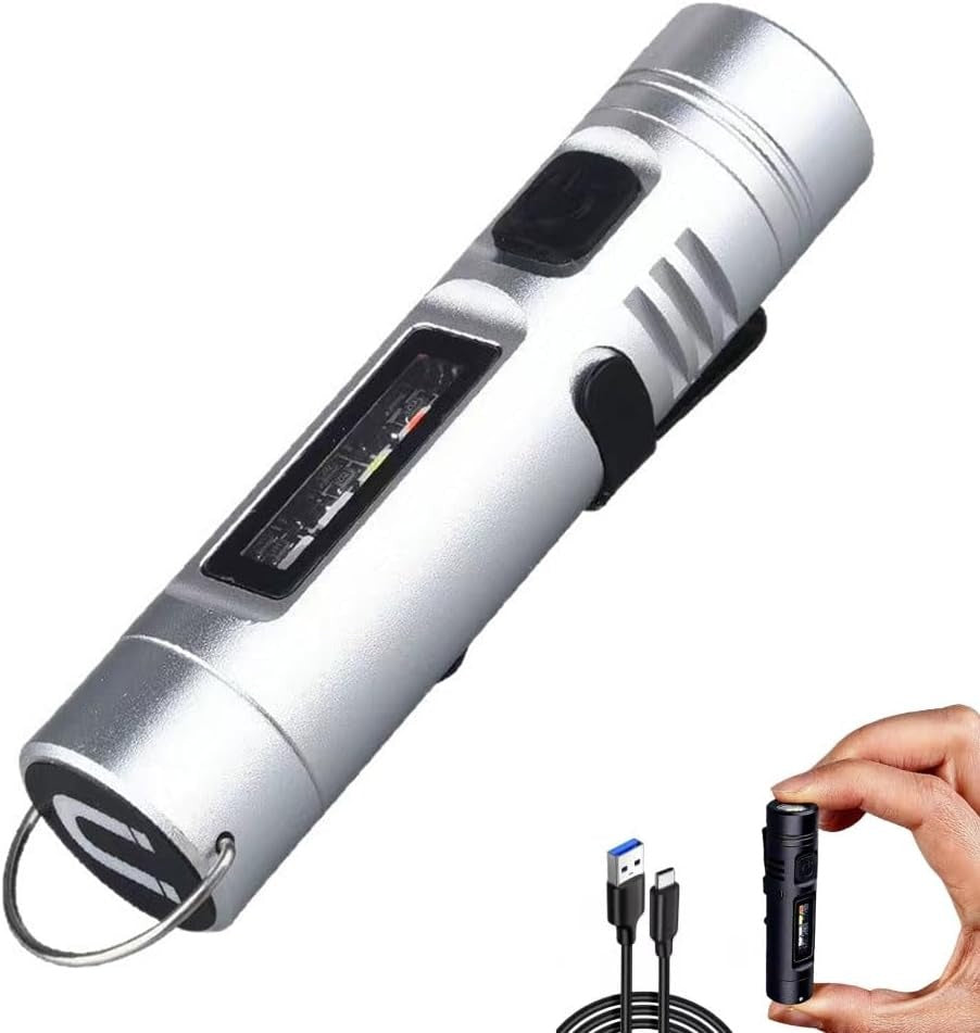 Multifunctional Mini Flashlight Keychain Made of Aluminum Alloy (8 Light modes)
