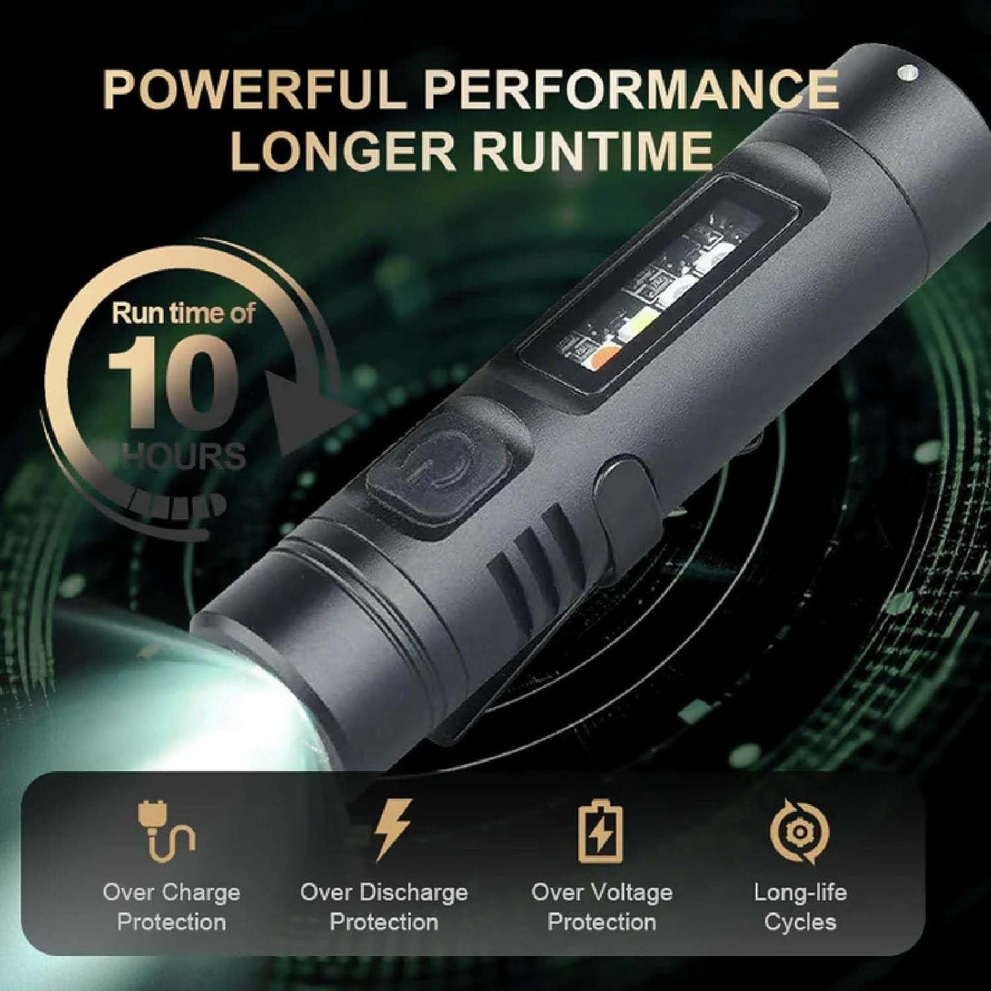 Multifunctional Mini Flashlight Keychain Made of Aluminum Alloy (8 Light modes)