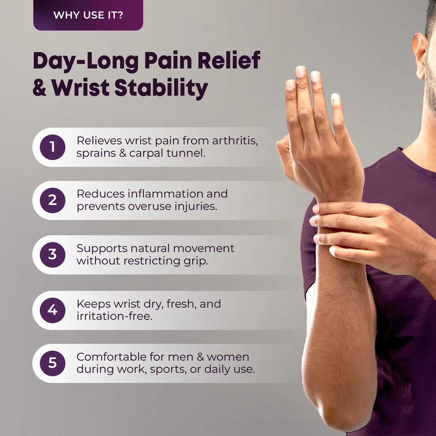 Universal Wrist Support Brace with Thumb Loop